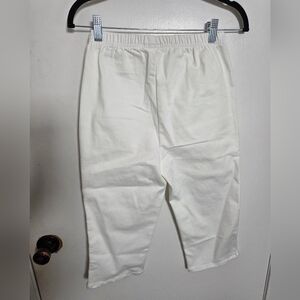 Blair Womens White Cotton Carpi's Summer Elastic Waist Casual Pockets Size 6PS